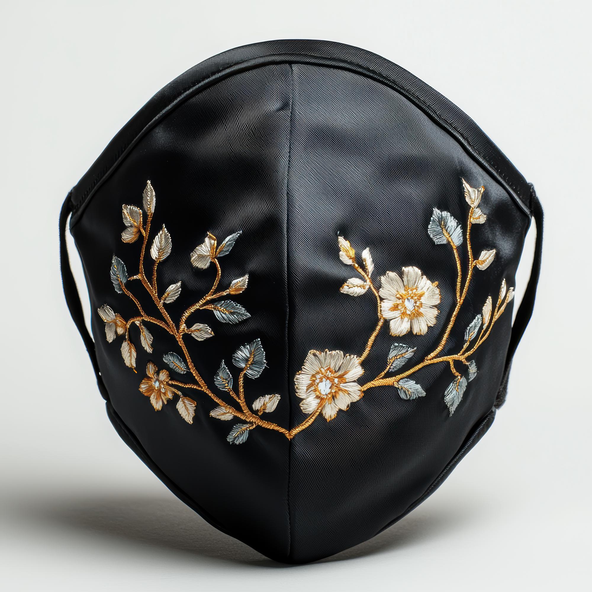 Cappello ricamato con dettagli metallici